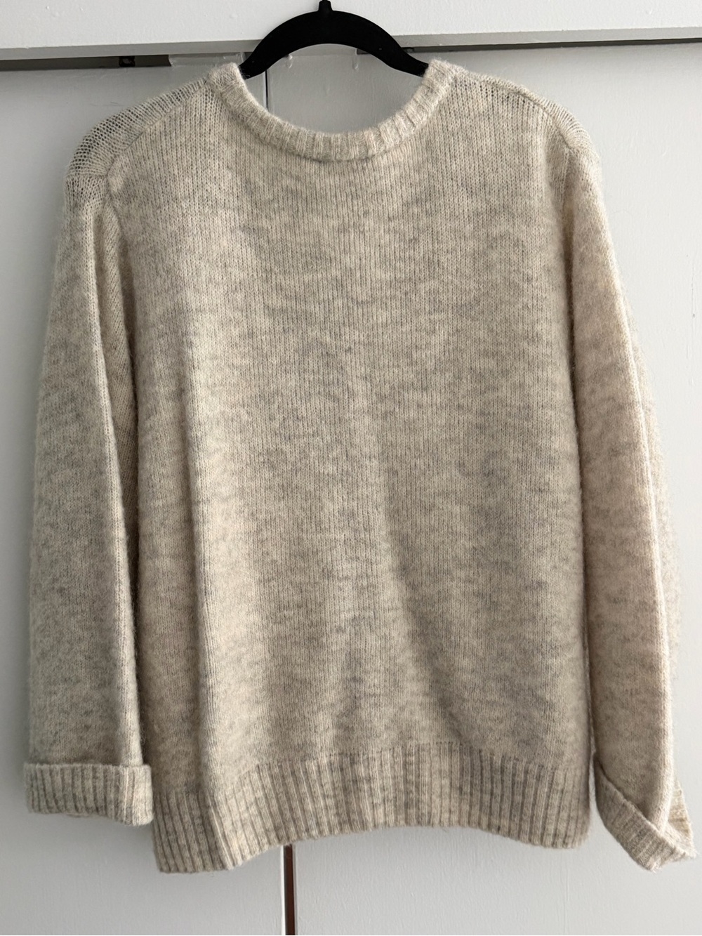American Vintage Cream Fuzzy V-Neck Button Cardigan - Picture 3 of 4